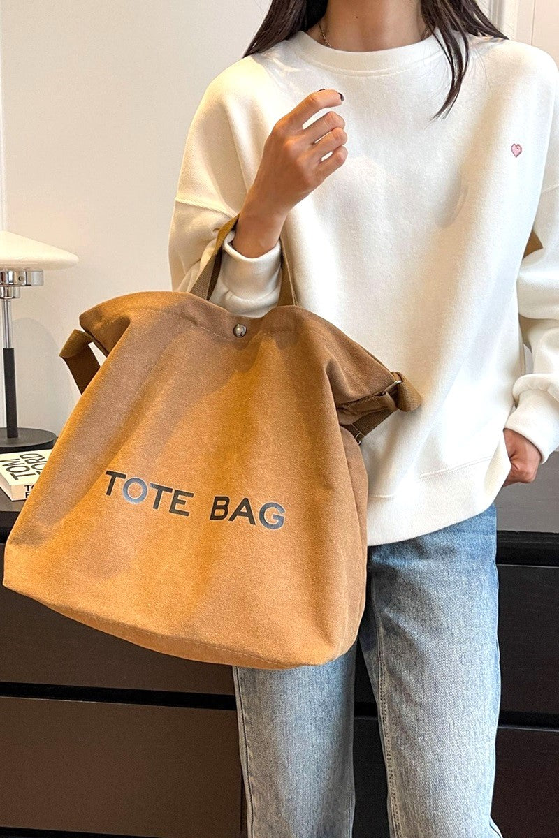 Minimalist Large Capacity Canvas Shoulder Tote Bag