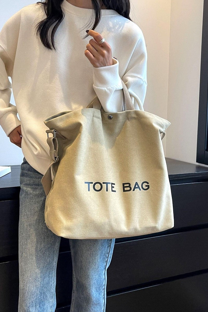 MINIMALIST LARGE-CAPACITY CANVAS SHOULDER TOTE BAG