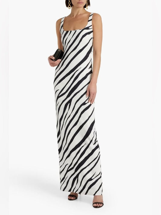 Et Ochs Zebra Aaliyah Square Neck Gown