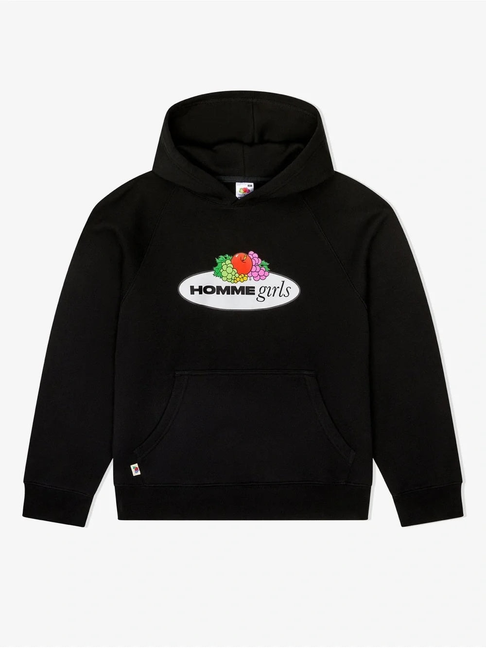 HOMMEgirls Black Graphic Fruit of the Loom Colab Logo Hoodie