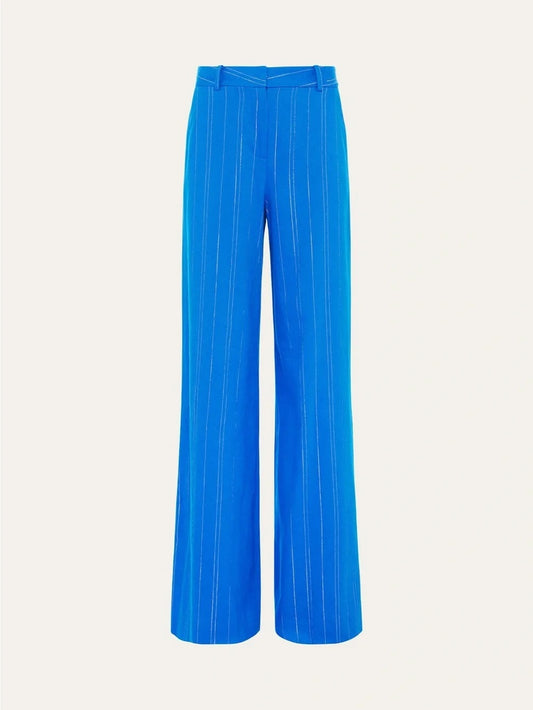 L'AGENCE Metallic Striped Pillar Wide Leg Pant